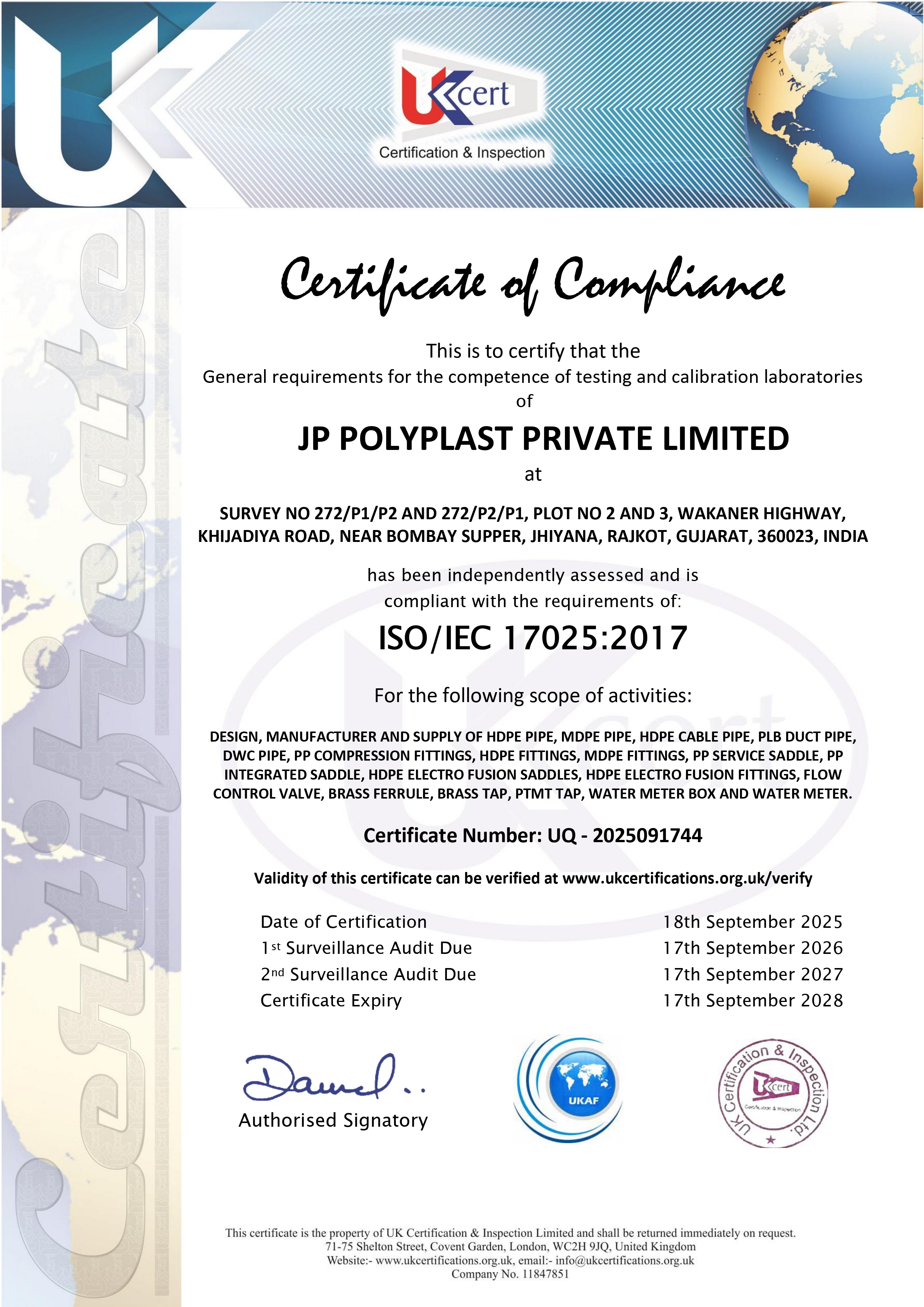 ISO/IEC 17025:2017 Certification